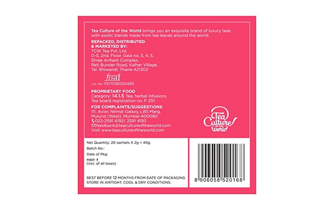 Tea Culture Of The World Earl Grey    Pack  40 grams